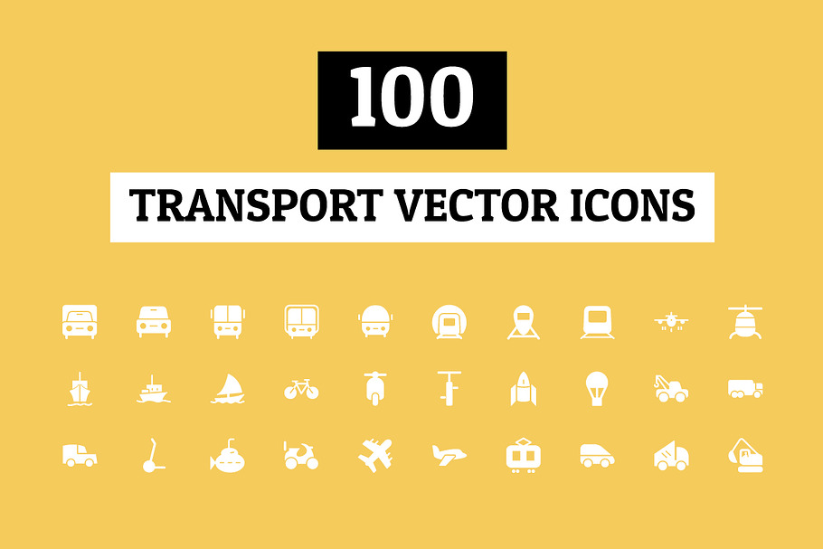 100 Transport Vector Icons