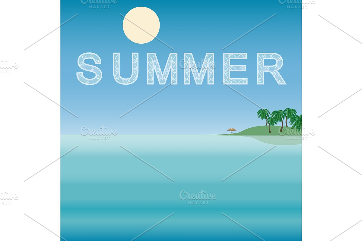 Sea, horizon, nature landscape summer.  in Illustrations - product preview 8