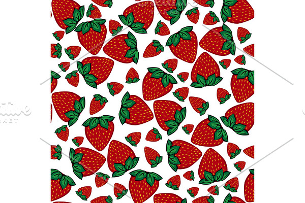 Seamless pattern strawberries berries. 