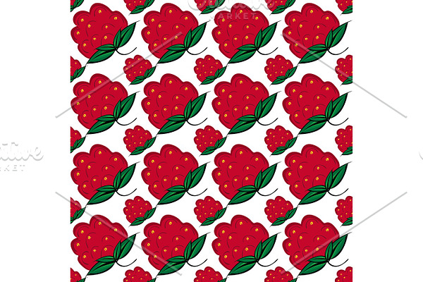 Seamless background with berries raspberry. 