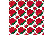 Seamless background with berries raspberry. 