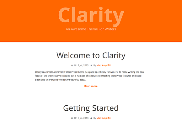 Clarity - A Writers WordPress Theme in WordPress Blog Themes - product preview 1