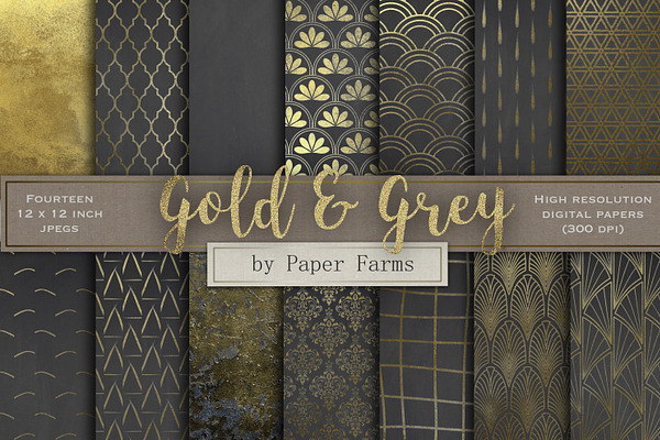 Gold and grey patterns
