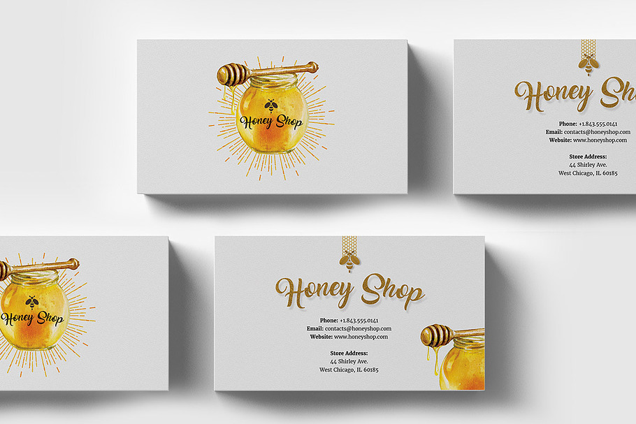 Honey Shop Business Cart Template in Business Card Templates - product preview 8
