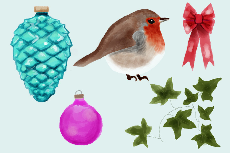 Christmas Watercolors in Illustrations - product preview 8