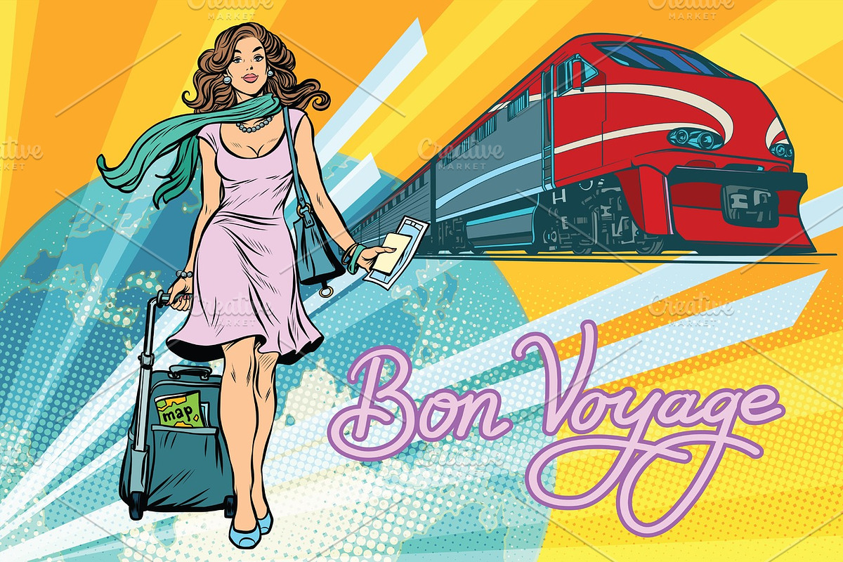 Railroad passenger train, Bon voyage in Illustrations - product preview 8