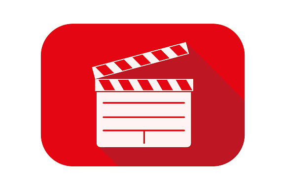 Movie and broadcast flat icons set in Movie Icons - product preview 2