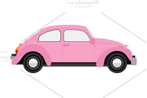 Classic Bug Car Clip Art Set in Illustrations - product preview 2