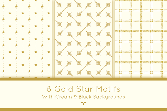 Gold Stars in Patterns - product preview 1