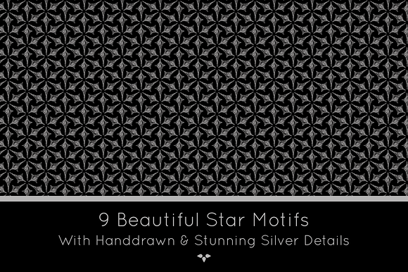 Silver Stars in Patterns - product preview 1