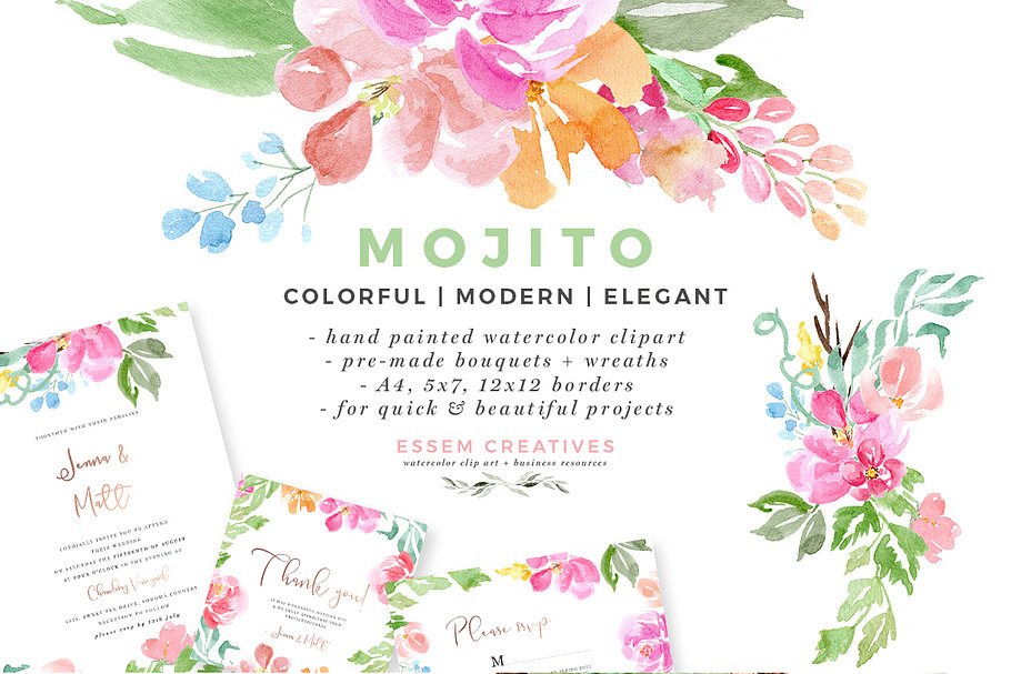 Mojito - Watercolor Clipart Bundle