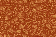 Pattern with bread bakery products