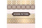 Ethnic floral seamless wedding patterns