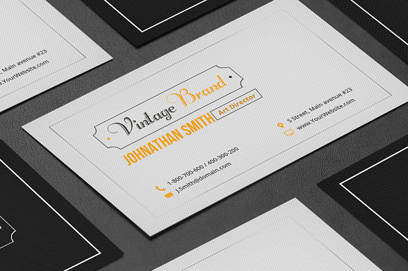 Vintage Business Card in Business Card Templates - product preview 3
