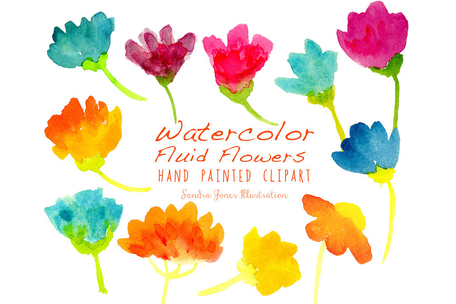 Watercolor Flowers in Illustrations - product preview 8