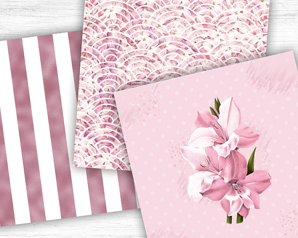 Cherry Blossom Digital Paper in Textures - product preview 3