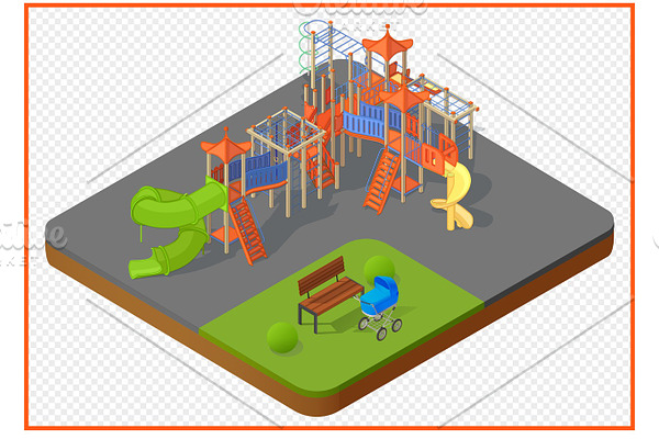 playground vector isometric