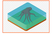 octopus vector isometric