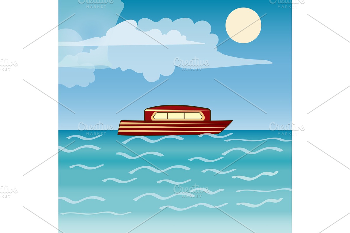 Water transport travel  ship across sea river ocean.  in Illustrations - product preview 8