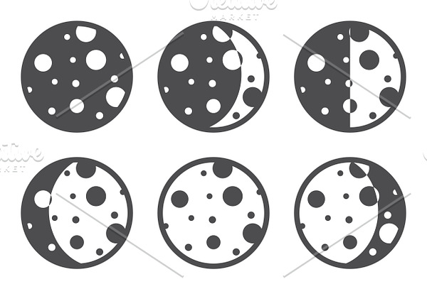 Moon phases icons.