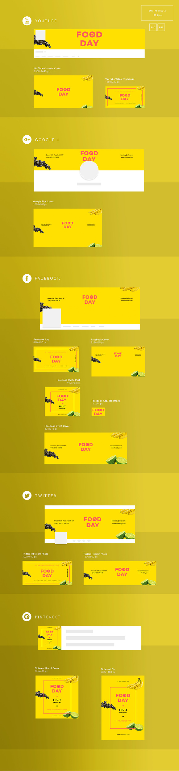 Social Media Pack | Food Day in Social Media Templates - product preview 1