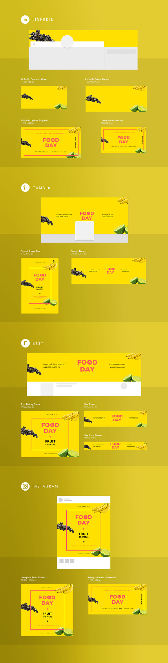Social Media Pack | Food Day in Social Media Templates - product preview 2