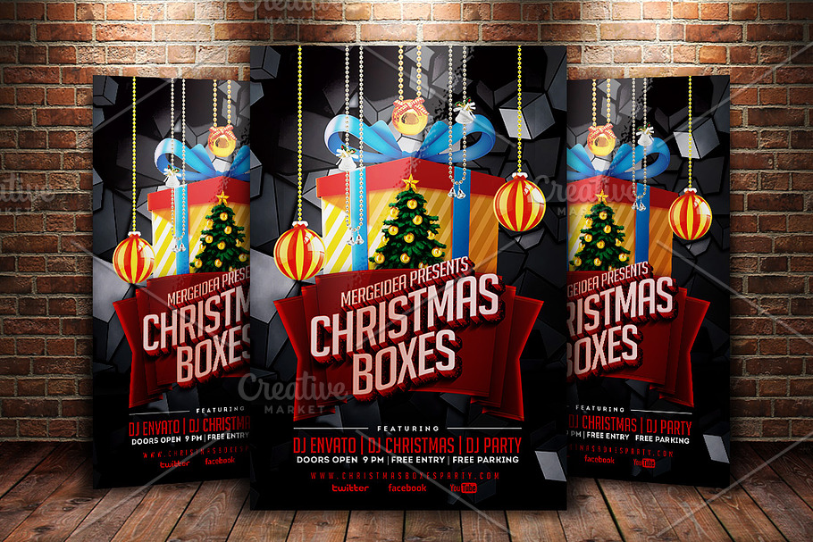 Christmas Boxes Party Flyer in Flyer Templates - product preview 8