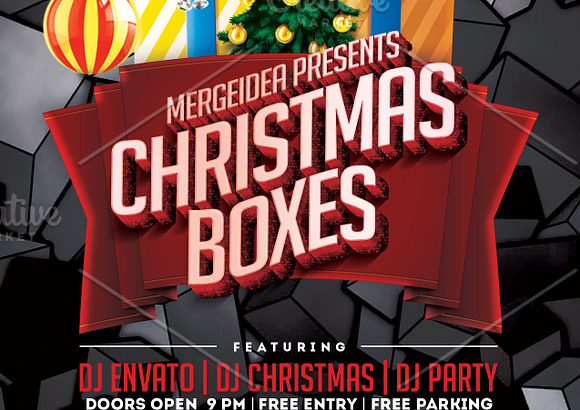 Christmas Boxes Party Flyer in Flyer Templates - product preview 2