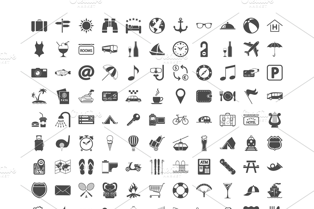 121 icons set vacation and travel. in Travel Icons - product preview 8