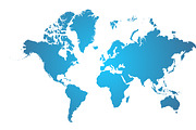 World Map Blue.