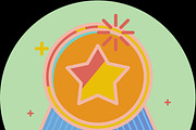Best of badge with ribbon icon award champion label