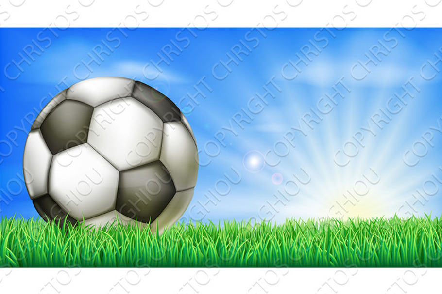Soccer football ball on pitch in Illustrations - product preview 8