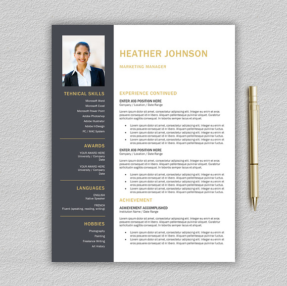 Resume Template | CV + Cover Letter in Letter Templates - product preview 3