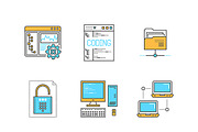Lineart colored programming iconset