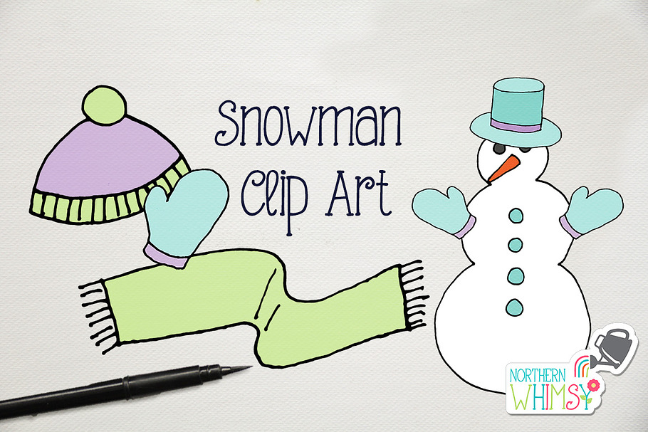 Winter Illustrations - Snowmen