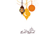 Eid Mubarak arabic muslim card design