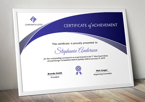PowerPoint Certificate Template in Stationery Templates - product preview 5