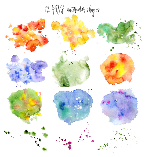 Watercolor abstract Cactus  in Illustrations - product preview 5