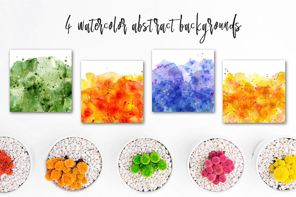 Watercolor abstract Cactus  in Illustrations - product preview 11