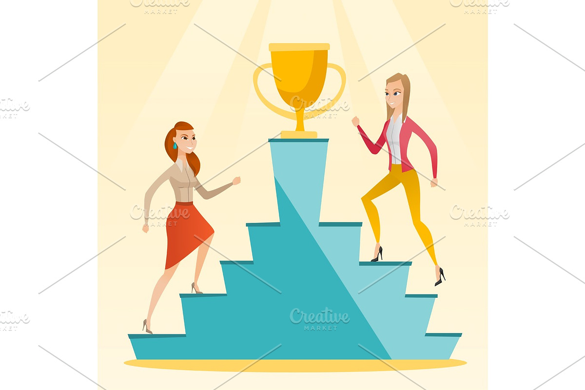 Businesswomen competing for the business award. in Illustrations - product preview 8