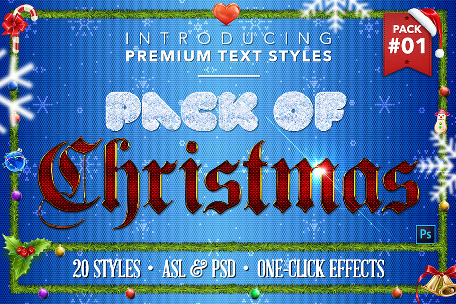 Christmas Pack #1 - Text Styles in Photoshop Layer Styles - product preview 8