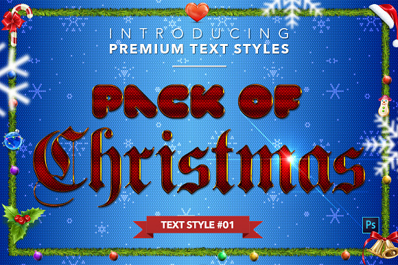 Christmas Pack #1 - Text Styles in Photoshop Layer Styles - product preview 1