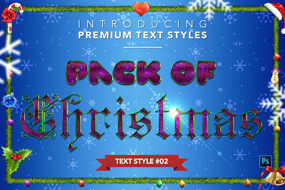 Christmas Pack #1 - Text Styles in Photoshop Layer Styles - product preview 2