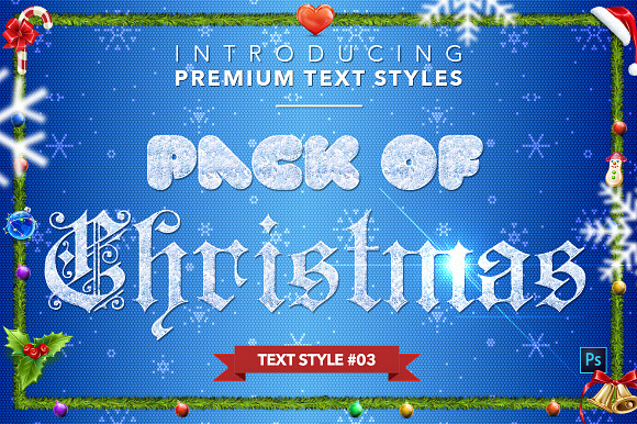 Christmas Pack #1 - Text Styles in Photoshop Layer Styles - product preview 3