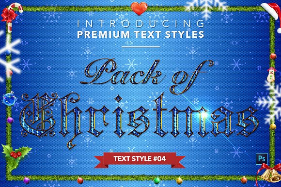 Christmas Pack #1 - Text Styles in Photoshop Layer Styles - product preview 4