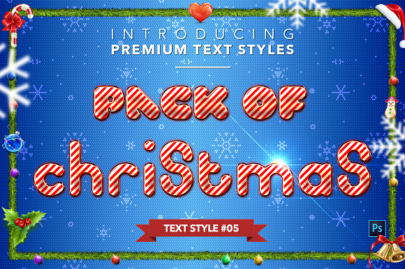 Christmas Pack #1 - Text Styles in Photoshop Layer Styles - product preview 5
