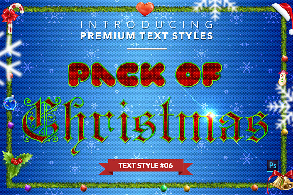 Christmas Pack #1 - Text Styles in Photoshop Layer Styles - product preview 6