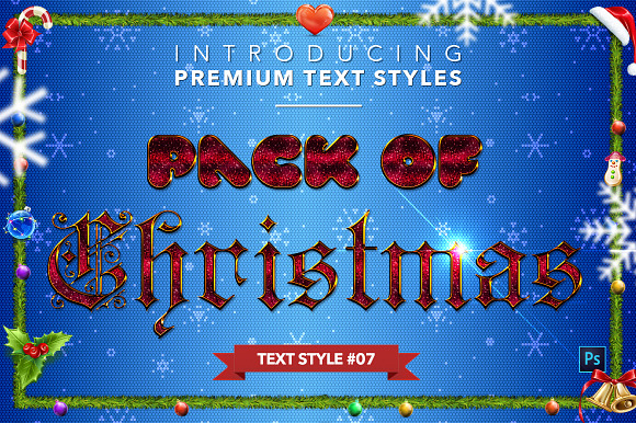 Christmas Pack #1 - Text Styles in Photoshop Layer Styles - product preview 7