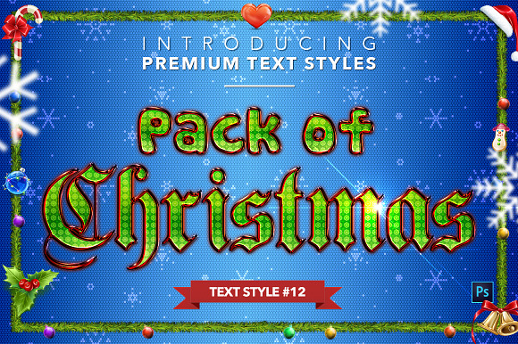 Christmas Pack #1 - Text Styles in Photoshop Layer Styles - product preview 12