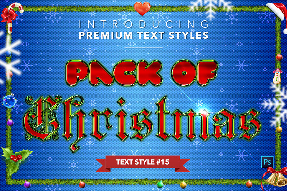 Christmas Pack #1 - Text Styles in Photoshop Layer Styles - product preview 15